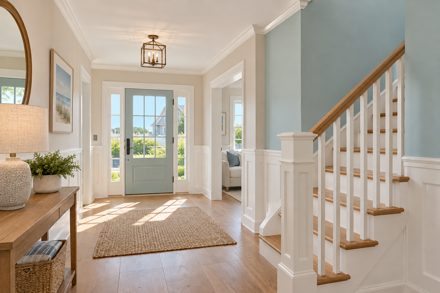 Illustrative interior painting in a Cape Cod home